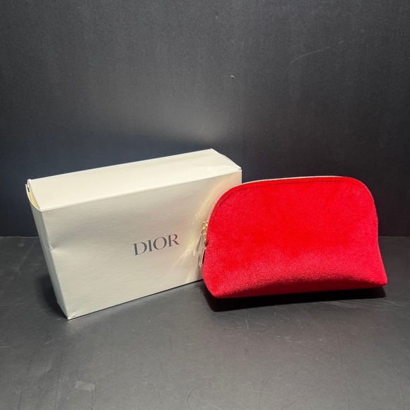 Red Velvet Dior Make up bag with Box NIB - Picture 2 of 7